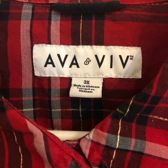 Red, Black, & Gold Button Down - Picture 3 of 3